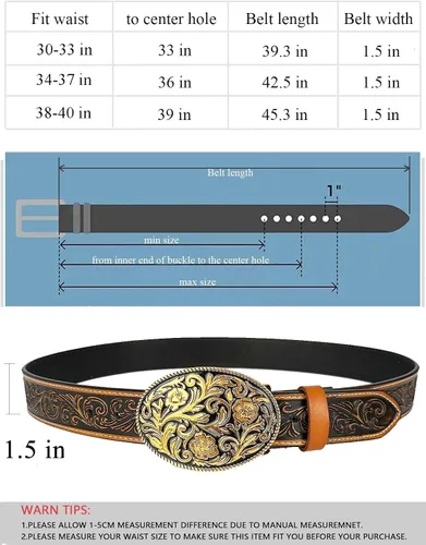 Miniatura 7 de TOPACC Cinturones occidentales de cuero genuino para mujer y hombre, vaquera, vaquera, campo, rodeo, hebilla, pantalones vaqueros, vestidos