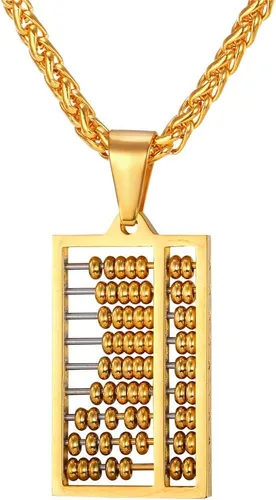 U7 Punk Necklaces Stainless Steel 18K Gold Plated Large Hip Hop DaggerKnifeSwordSteampunk GearLarge Razor Blade Pendant Necklace for Men Women,