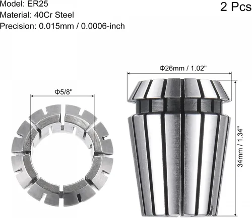 Miniatura 2 de uxcell ER25 Spring Collet 5/8 "Chuck para máquina de grabado CNC Torno herramienta de fresado 2 unids