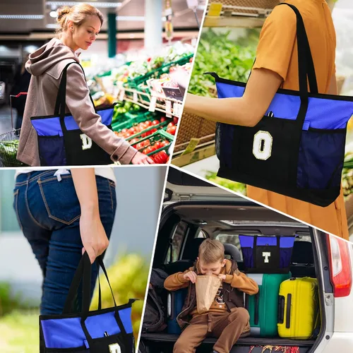 Miniatura 2 de Bolsa de mano con iniciales, bolsas de mano reutilizables grandes personalizadas con asas, bolsa de enfermeras, regalos de cumpleaños para mujeres
