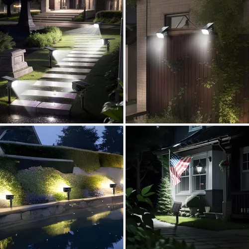Miniatura 8 de Tadyreal Luces Solares de Foco para Exteriores Paquete de 10, [46 LED/3 Modos] Focos Solares para Paisajismo Impermeables, 2-en-1 Encendido/Apagado