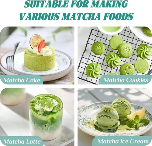 Miniatura 7 de Juego de batidor de matcha: juego de matcha con batidor de matcha de bambú y soporte de cerámica, cuchara de bambú+cuchara de madera, soporte