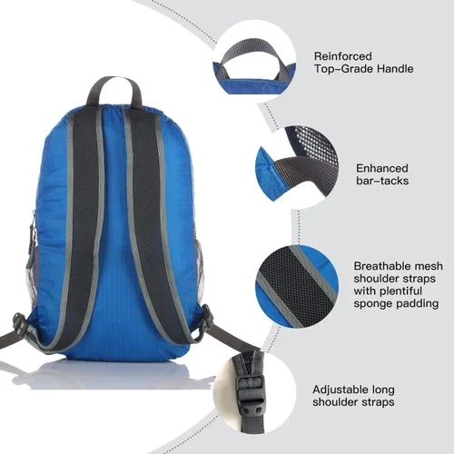 Miniatura 4 de Outlander Mochila Condensable Práctica Ligera para Viajes y Senderismo Daypack - Azul Oscuro - L