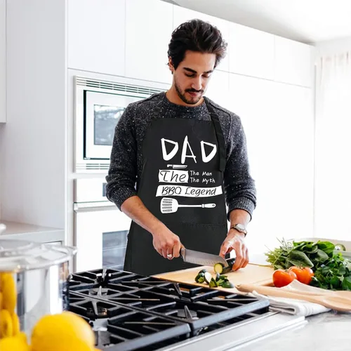 Miniatura 6 de Rosoz Delantales divertidos para barbacoa negros ajustables para cocina, chef, delantales para hombres.., Talla única