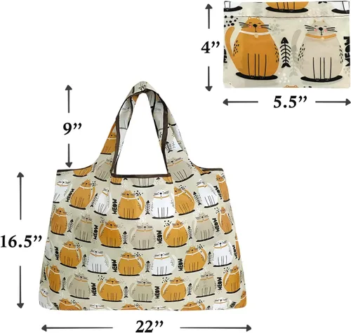 Miniatura 6 de allydrew Large Foldable Tote Nylon Reusable Grocery Bags