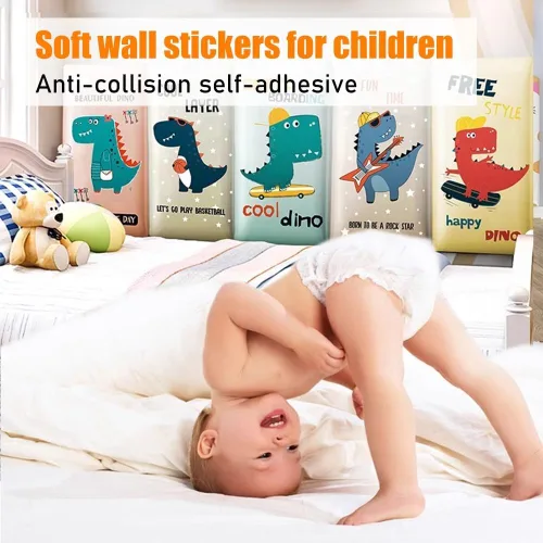 Miniatura 4 de 3D Wall Panels 3D Anti-Collision Wall Panel, Self Adhesive Wall Stickers, PU Waterproof Thickened Wallpaper Decorative Wall Padding, for Schools