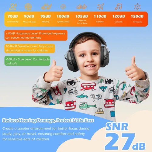 Miniatura 4 de ProCase Audífonos con Cancelación de Ruido para Niños Pequeños, Orejeras con Reducción de Ruido SNR 27dB, Protección Auditiva para Monster Jam
