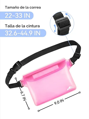 Miniatura 4 de HEETA Paquete de 2 bolsas impermeables, sensibles a la pantalla táctil, bolsa seca impermeable con correa ajustable para la cintura, mantiene tu