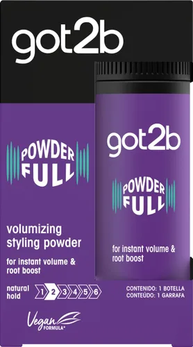 Got2B Schwarzkopf POWDER'ful - Polvo texturizador unisex para raíces del cabello, para volumen instantáneo y refuerzo de raíces, vegano, 10g