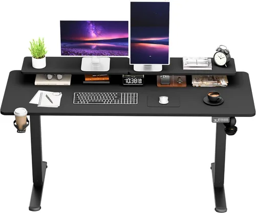 Miniatura 26 de Furmax Escritorio eléctrico de pie de 45 x 24 pulgadas, escritorio de pie para sentarse, altura ajustable, escritorio de oficina en casa con memoria