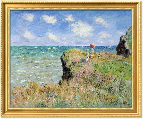 Miniatura 21 de IPIC - Reproducción artística de los lirios de agua de Claude Monet 1906, impresiones giclée coinciden con el marco dorado clásico, arte de pared