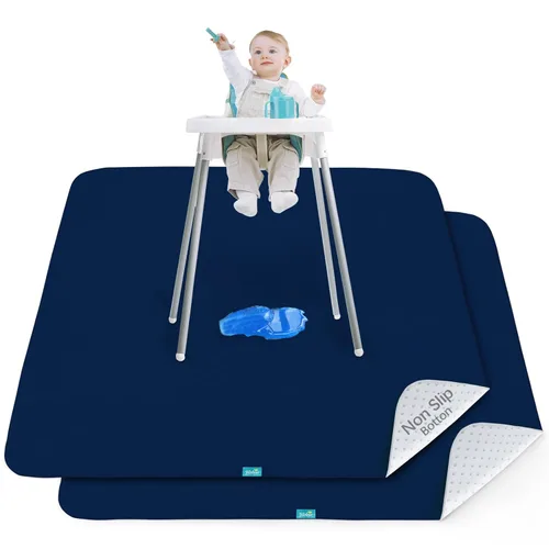 Miniatura 9 de Paquete de 2 alfombrillas para debajo de la silla alta, artes, manualidades y desorden alimentario, impermeable, para el tiempo de juego del bebé