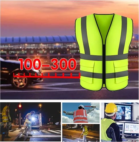 Miniatura 5 de Chaleco de seguridad personalizado para hombres con bolsillos de logotipo, ropa de trabajo protectora personalizada de alta visibilidad con tira