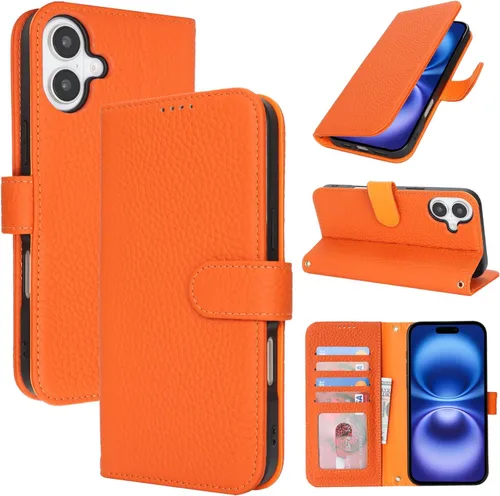 Miniatura 84 de Zouzt Funda para iPhone 11 de 6.1 pulgadas de piel auténtica con 4 ranuras para tarjetas, tarjetero con bloqueo RFID, tapa magnética, función atril