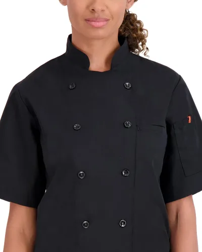 Miniatura 3 de Happy Chef Signature V2 - Abrigo de chef ligero de manga corta para mujer