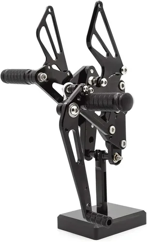 Miniatura 6 de Krace Juego de estriberas delanteras para motocicleta, reposapiés, pedales de cambio de freno, totalmente ajustables, apto para Yamaha FZ-09 MT09