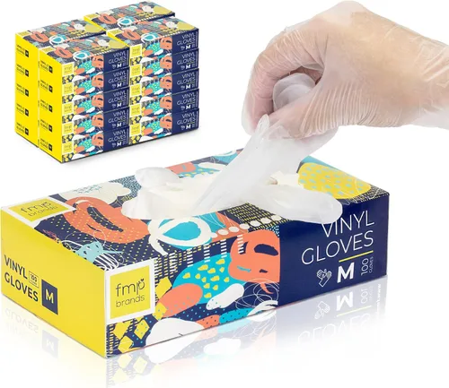 Miniatura 9 de Fit Meal Prep Paquete de 100 guantes desechables de vinilo para preparación de alimentos, sin látex, sin polvo, ideales para cocina, baño, hogar
