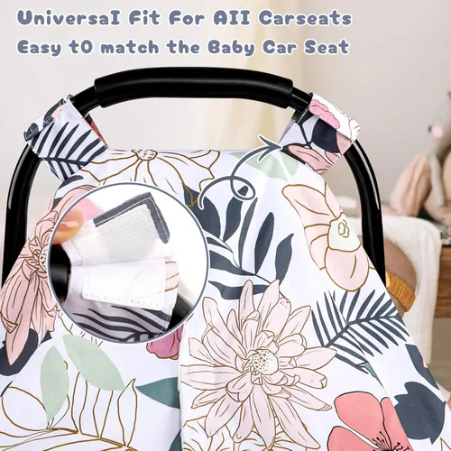 Miniatura 4 de Funda de asiento de automóvil para bebé, cubierta de toldo de asiento de automóvil para niñas recién nacidas, fundas suaves y transpirables de Minky