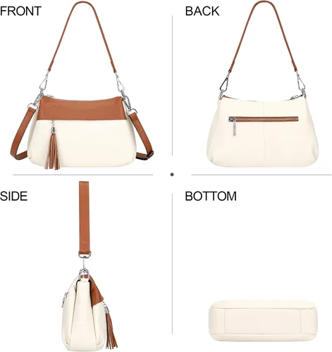 Miniatura 45 de Over Earth Genuine Leather Crossbody Bags for Women Small Hobo Handbags Shoulder Purses with 2 Detachable Straps