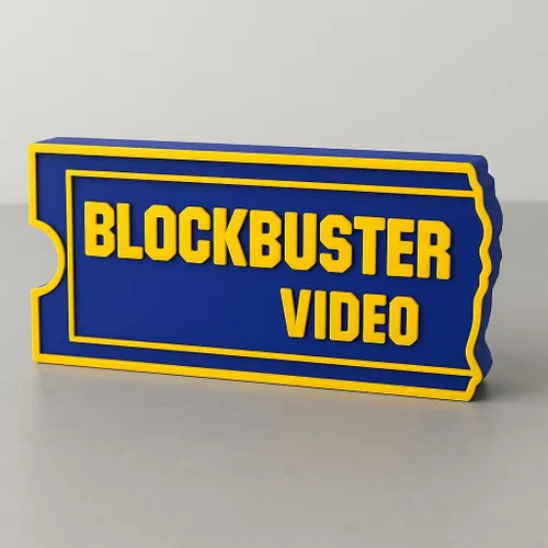 Miniatura 7 de 3D Impreso Blockbuster Video Logo Signo Retro 90s Sala de Películas Decoración Exhibición