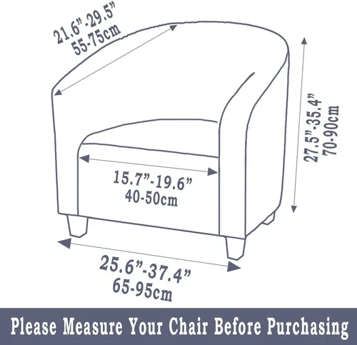 Miniatura 6 de ITFRO Funda de terciopelo elástico para silla de club, funda de sillón de barril para sofá, protector de muebles para sala de estar (gris)