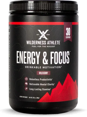 Miniatura 10 de Wilderness Athlete - Energía y concentración Preentrenamiento energético para mujeres y hombres - Mezcla de bebida energética en polvo con cafeína
