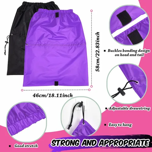 Miniatura 2 de SATINIOR 2 gorros de ducha extra grandes para trenza, impermeables, ajustables, reutilizables, con lazo de secado, gorros de pelo para mujeres