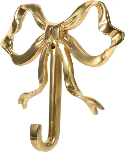 Zerodeko Decoración de lazo dorado, ganchos de lazo para pared, dormitorio, abrigo, toalla para sombreros, abrigos, toallas y llaves, latón chapado
