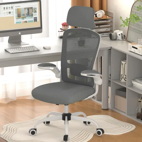 Miniatura 8 de Mimoglad Silla de Oficina, Silla de Escritorio Cómoda - Silla Ergonómica de Computadora de Respaldo Alto con Soporte Lumbar Ajustable y Negro mate