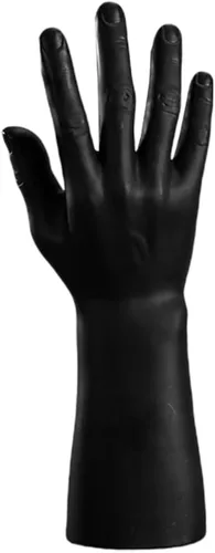 Cabilock 1 pieza modelo de mano masculina negra para exhibición de joyas, soporte de maniquí, realista, mano derecha, simulación para decoración del
