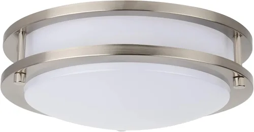 Lámpara LED decorativa de 10 pulgadas de montaje empotrado para techo de doble anillo de 16 W (equivalente a 80 W) 1100 lúmenes de color