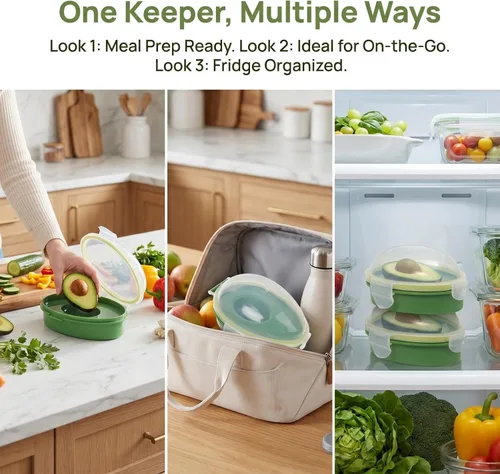 Miniatura 3 de DOITOOL Aguacate Keeper, contenedor de almacenamiento de aguacates, soporte reutilizable para ahorrador, recipiente de silicona para refrigerador
