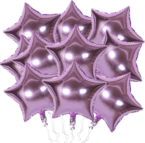 Miniatura 5 de Globos de papel de aluminio con forma de estrella de arena beige, marrón y blanco, 10 globos de Mylar en forma de estrellas de 18 pulgadas