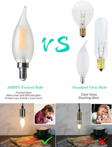 Candelabro LED E12 equivalente a 60 vatios equivalente a 60 W, lámpara de araña CA10, 2700 K, base E12 blanca suave, regulable, ideal para 6W = 60w