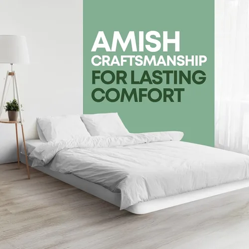 Miniatura 7 de Greaton, Somier de cama completa de 1 pulgada de madera sin ensamblar – Hecho por amish en EE. UU. – Reemplazo silencioso sin ruidos para colchón