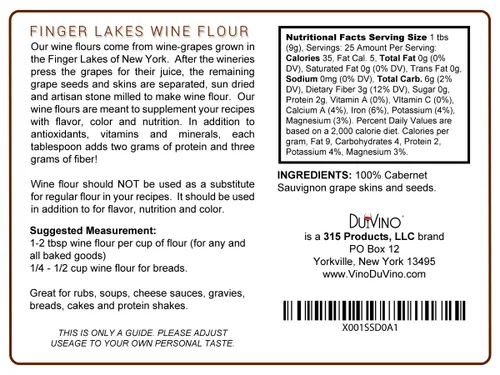 Miniatura 2 de Cabernet Sauvignon - Harina de vino/vino en polvo hecha 100% a partir de pieles y semillas de uva cultivadas en la región vinícola de Nueva York