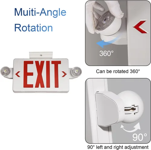 Miniatura 4 de TANLUX Señal de Salida Roja con Luces de Emergencia, Luz LED de Salida de Emergencia con Batería de Respaldo, Listado UL, AC 120/277V, Combo