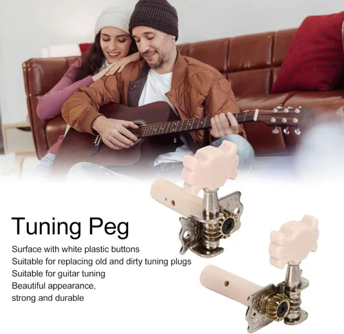 Miniatura 3 de Paquete de 6 clavijas de afinación de guitarra clásica, afinador de metal 3L3R para reemplazo, afinadores de un solo agujero para guitarra clásica
