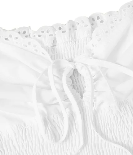 Miniatura 2 de SheIn - Blusa sin mangas de tirantes con volantes sin mangas de verano cuello con moño para mujer