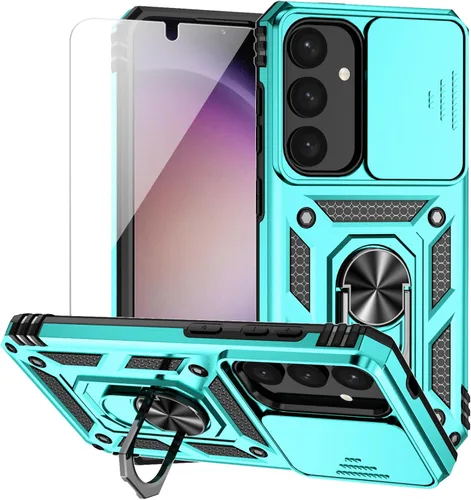 Miniatura 11 de Funda para Samsung Galaxy S24 con cubierta para lente de cámara, protector de pantalla HD, doble capa de grado militar, probada contra caídas