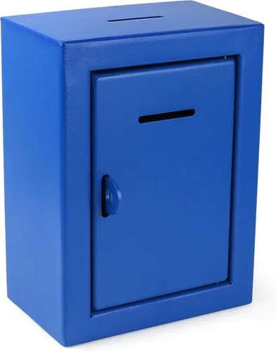 Miniatura 12 de Caja de metal para colección benéfica segura con ranura y montaje en pared, caja de caída de 8.5 x 6.5 x 4 pulgadas para el hogar y la oficina Blanco