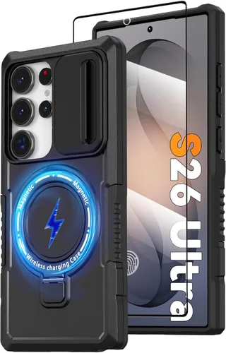 Miniatura 77 de Funda magnética para Samsung Galaxy Note 20 Ultra con soporte de anillo [con protector de pantalla] [Compatible con carga inalámbrica MagSafe] Funda