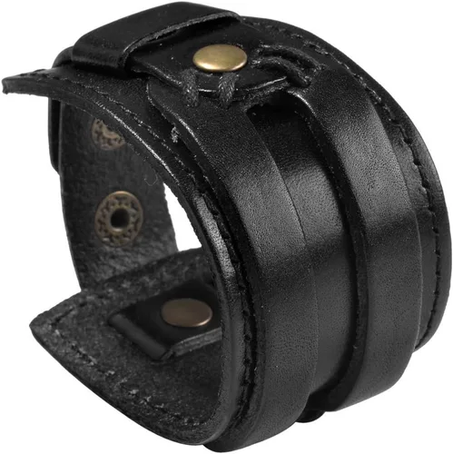 Miniatura 5 de zysta Punk Gótico Mens Pulsera Piel auténtica Cuff Bangle pulsera 7.5"-8.5" Negro café Marrón