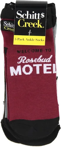 Miniatura 2 de CultureFly Schitts Creek Merchandise Rosebud Motel Cafe Tropical Rose Boticary Paquete de 5 calcetines de tobillo que combinan y combinan