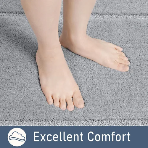 Miniatura 4 de LOCHAS Alfombras de baño, alfombra de baño pequeña de 24 x 17 pulgadas, antideslizante, lavable, tapete de baño de microfibra suave y absorbente