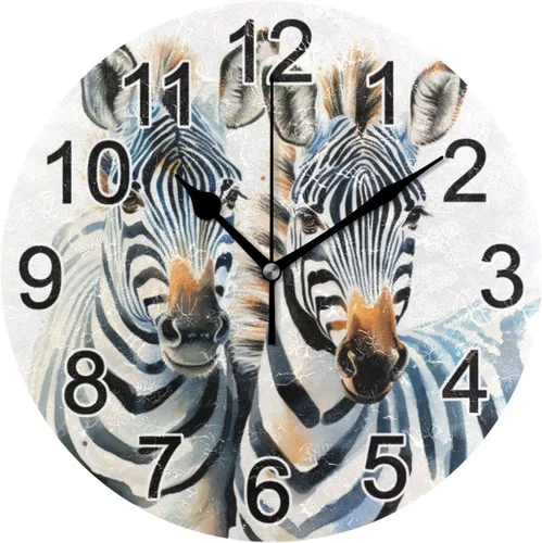Miniatura 41 de Hummingbird - Reloj de pared de resorte redondo de 10 pulgadas, sin tictac, silencioso, funciona con pilas, reloj analógico atómico de cuarzo