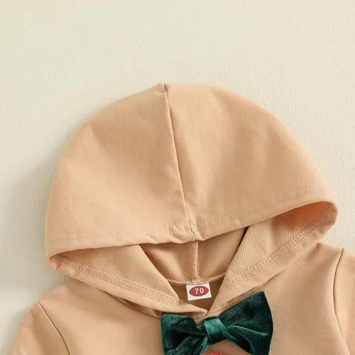 Miniatura 100 de Conjunto de ropa de otoño e invierno para bebé y niño, sudadera larga con capucha y pantalones para niños pequeños, 6, 12, 18, 24 meses, 2T