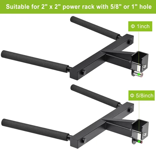 Miniatura 6 de Kipika Y-Shaped Dip Bar for Power Cage with 5/8" or 1" Hole - Dip Bar Attachments for Home Gym - Heavy Duty Power Rack Attachments - Squat Rack Para