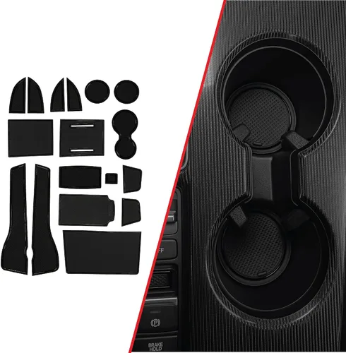 Miniatura 52 de CupHolderHero Compatible con accesorios Honda CR-V 2017-2022 – Insertos de portavasos antipolvo antideslizantes personalizados de alta calidad, Rojo