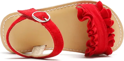 Miniatura 5 de Otter MOMO Girls Sandals Open Toe Princess Flat Sandals with Ruffle Summer Sandals